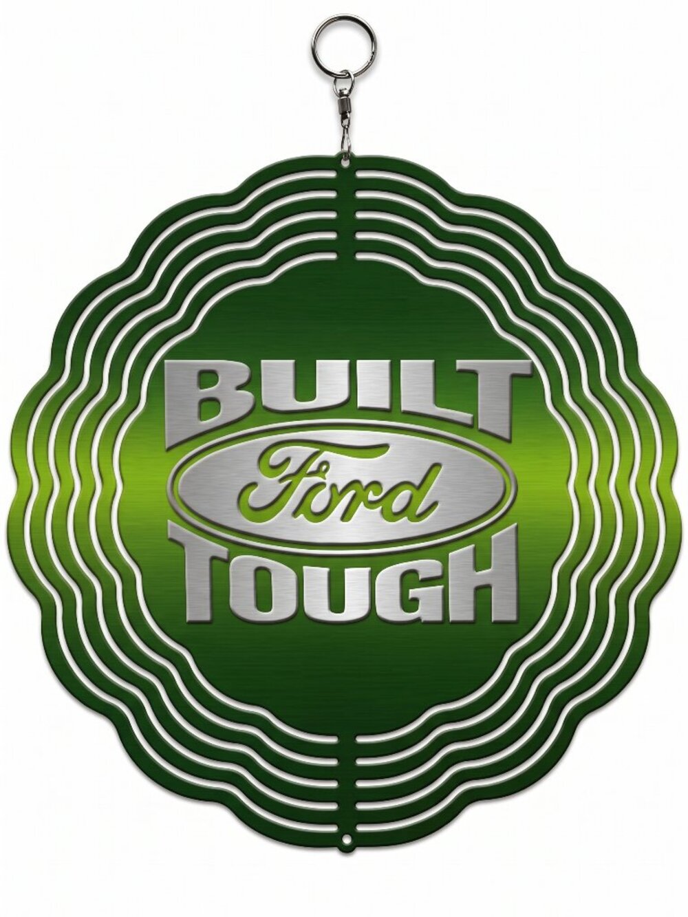 10" Built Ford Tough Logo Metal Kinetic Wind Spinner - Hanging Yard Decor